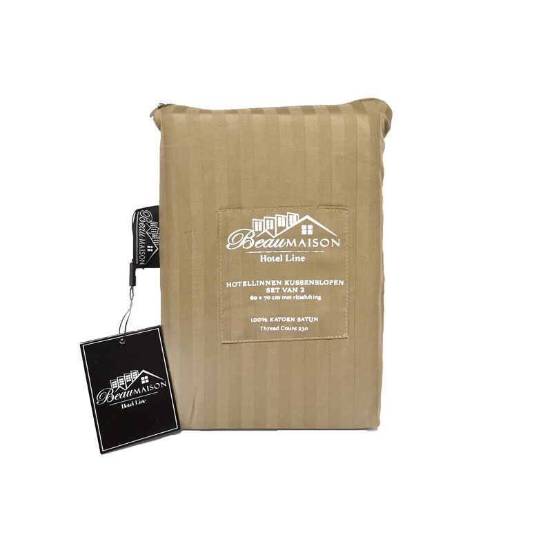 Kissenbezug Hotel Line Taupe Green - 60x70cm 2 Stück mit Reißverschluss