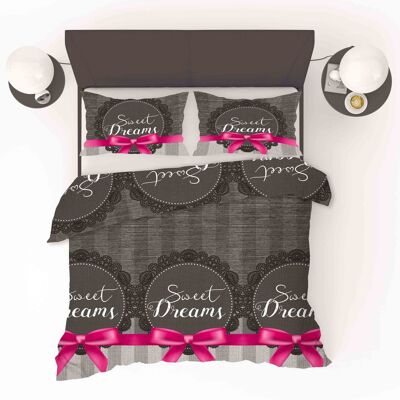 Eternal Love Duvet Cover Anthracite Pink