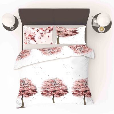 Refined Bedding Funda nórdica Flor de Cerezo Rojo