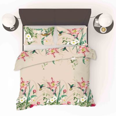 Duvet cover Hummingbird and floral pattern
