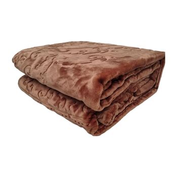 Couverture Uni Living en relief Marron 220 x 240 cm | Qualité lourde 3