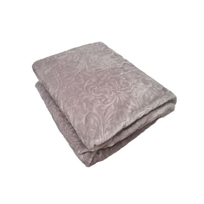 Geprägte Uni Living Decke Grau 160 x 220 cm | Schwere Qualität