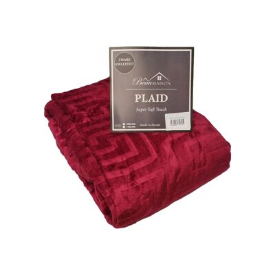 Double Thick Blanket | Plaid Bordeaux