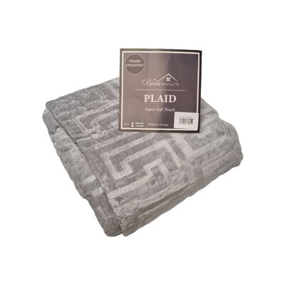 Double Thick Blanket | Plaid Gray