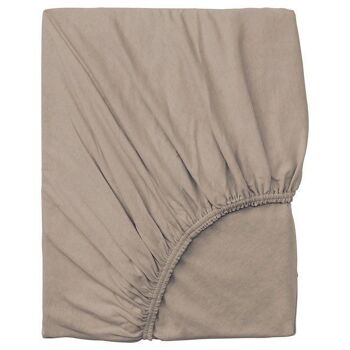 Drap-housse en jersey double tissé gris taupe 3