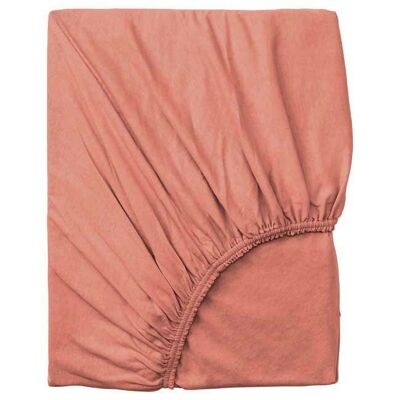 Lenzuolo con angoli in jersey tessuto doppio rosa nudo