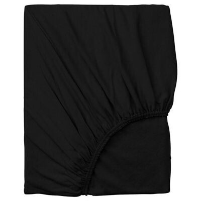 Double Woven Jersey Fitted Sheet Black