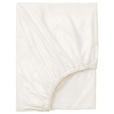 Double Woven Jersey Fitted Sheet Cream White / Pearl White