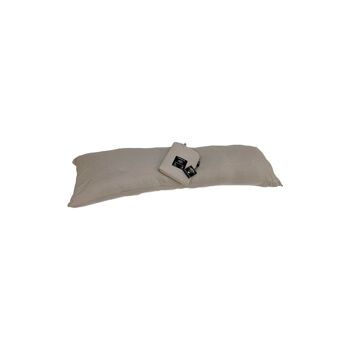 Taie d'oreiller double jersey gris taupe pour oreiller de corps 1