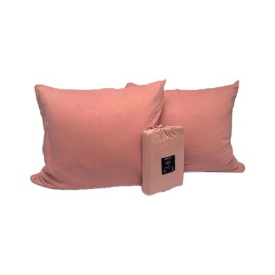 Federe per cuscino in jersey doppio 60x70 cm Rosa Nude - Set da 2