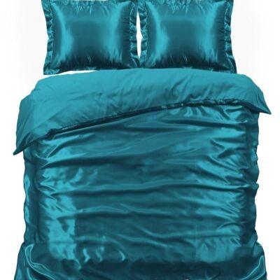 Shiny Satin Duvet Cover Aqua (Turquoise)