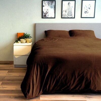 Velvet Duvet Cover Coffee Brown