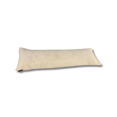 Funda de almohada corporal de forro polar de peluche blanco perla