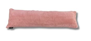 Housse de coussin de corps en polaire rose chair 3