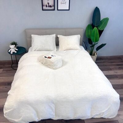 Pearl WhiteTeddy Duvet Cover Beau Maison