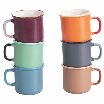 Taza de desayuno 350 ml en porcelana nueva, Colores