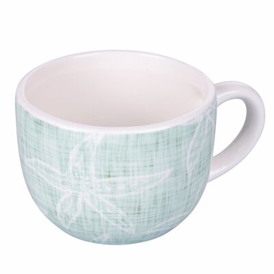 Jumbo 392 ml ceramic mug, Mediterranean decoration, Cozumel