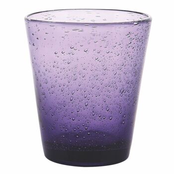 Verre à eau violet 330 ml, en pâte de verre soufflé, Cancun Satin 1