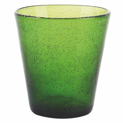 Dark green water glass 330 ml, in blown glass paste, Cancun Satin