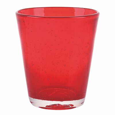 Vaso de agua rojo 330 ml, en pasta de vidrio soplada, Cancún Satin