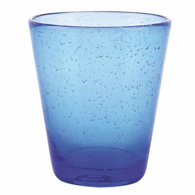 Midnight blue water glass 330 ml, in blown glass paste, Cancun Satin