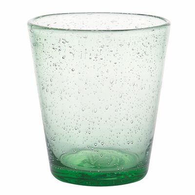 Light green water glass 330 ml, in blown glass paste, Cancun Satin