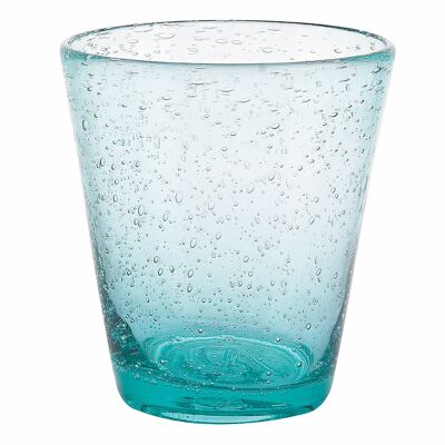 Aquamarine water glass 330 ml, in blown glass paste, Cancun Satin