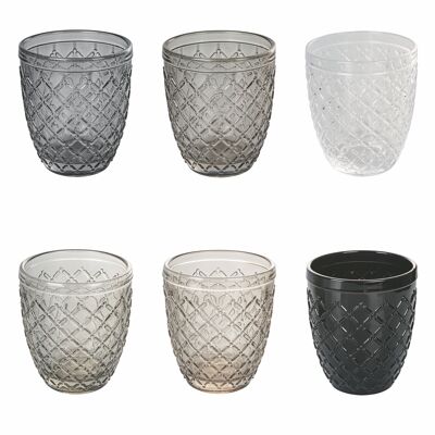 Set of 6 water glasses 325 ml in glass paste, Castle Stones
