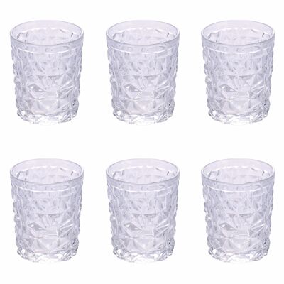 Juego de 6 vasos de agua de vidrio 300 ml, Glace Ice