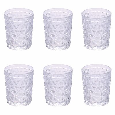 Set of 6 glass water glasses 300 ml, Glace Ice