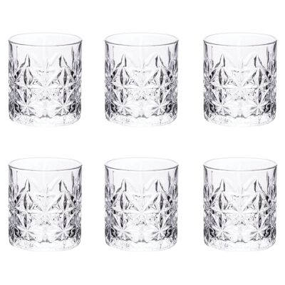 Set of 6 glass water glasses 320 ml, Glace Chic