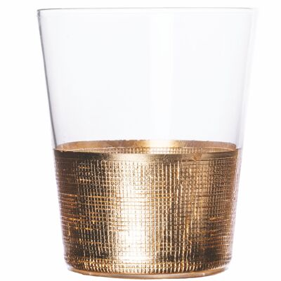 Glass water tumbler 375 ml, Gold Party
