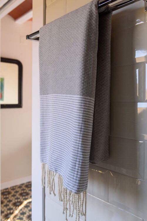 Fouta Toalla playa Onda Gris