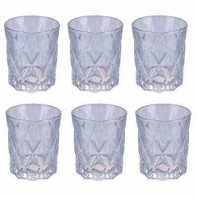 Set of 6 glass water glasses 300 ml, Glace Elegance