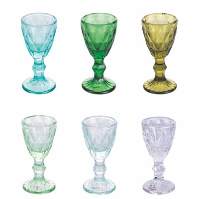 Set of 6 liqueurs 45 ml in glass, Prisma Greenery