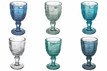 Coffret de 6 verres 265 ml en verre, décor arabesque, Syrah 2