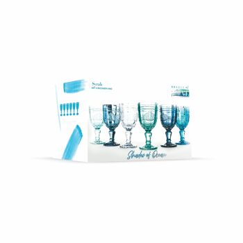 Coffret de 6 verres 265 ml en verre, décor arabesque, Syrah 4