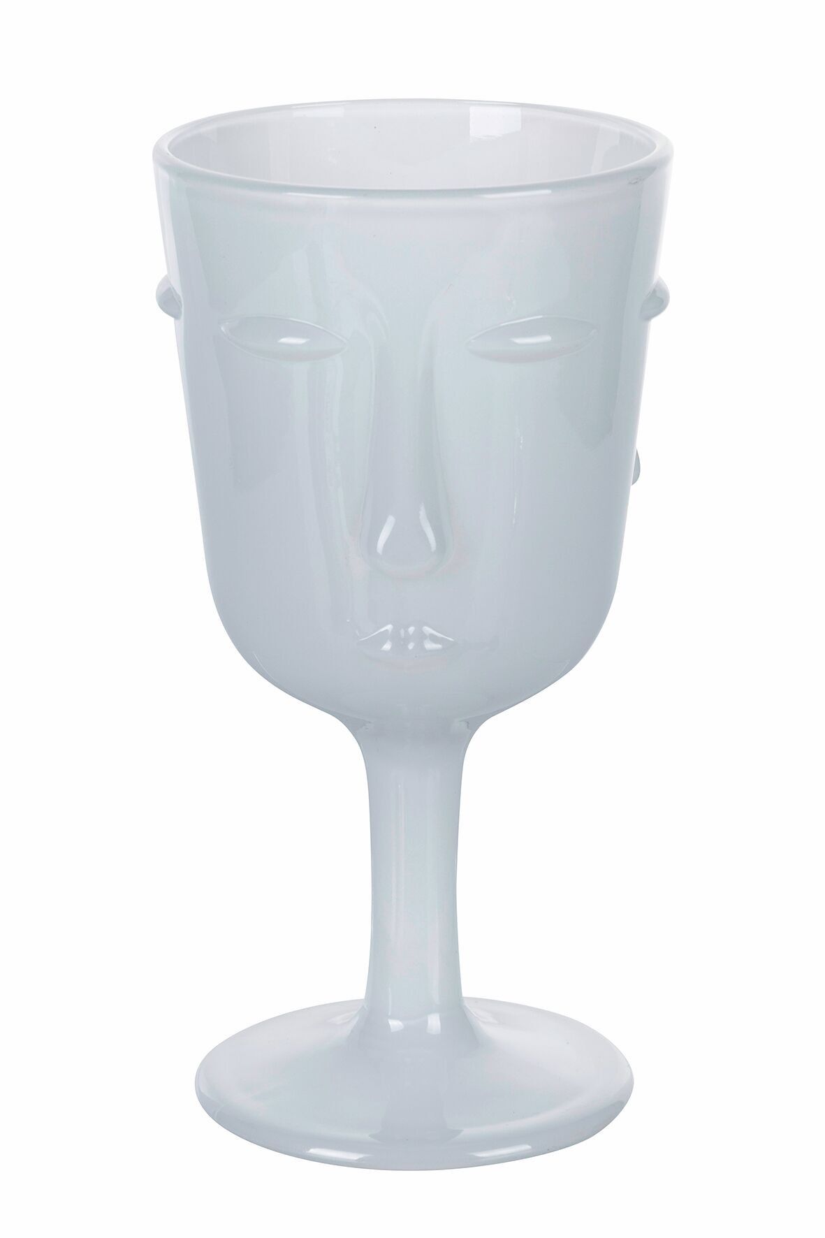 300 ml Glaskelch, Gesichtsdekoration, weiß, Vis à Vis