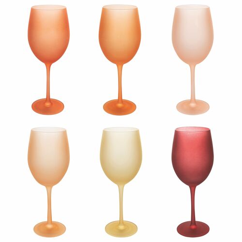 Set 6 calici 650 ml frosted in vetro, Happy Hour Sunset
