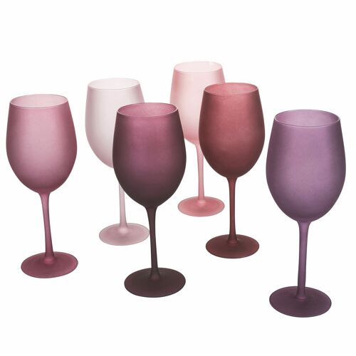 Set 6 calici 650 ml frosted in vetro, Happy Hour Provence
