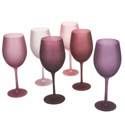 Set 6 glasses 650 ml frosted glass, Happy Hour Provence