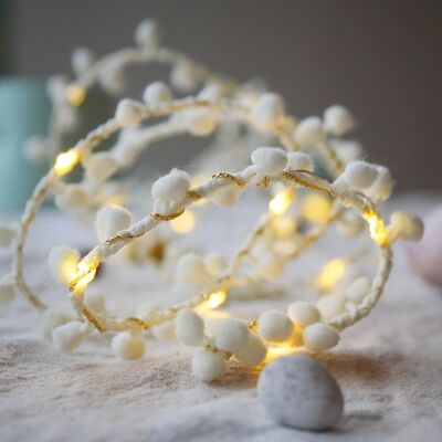 Easter White Pom Pom Fairy Lights