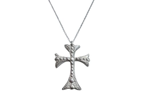 Handmade 925 Sterling Silver 'Ancient Style' Cross Pendant