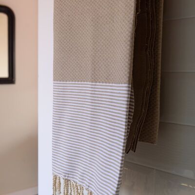 Fouta Toalla playa Onda Beige