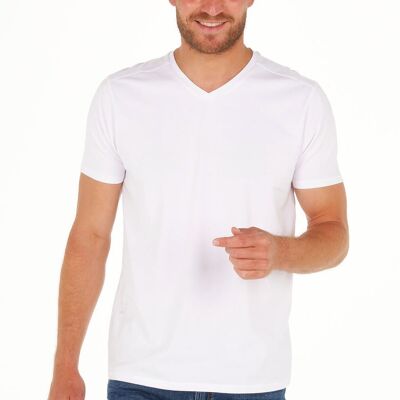 Stretch-T-Shirt mit V-Ausschnitt