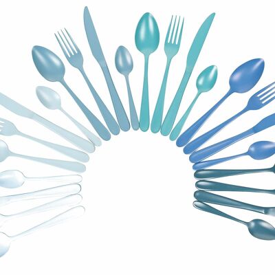 24-piece cutlery set in high quality stainless steel with matt effect, Ocean