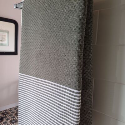 Fouta Playa Onda Verde bronce 100% algodón