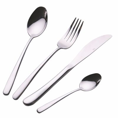 24-piece cutlery set in polished stainless steel, Drop