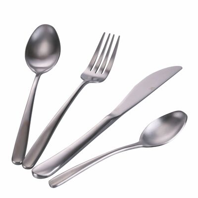 24-piece cutlery set in satin stainless steel, Drop