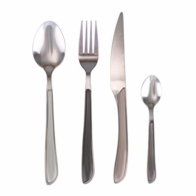 16-piece cutlery set in polished steel, Baita Stones